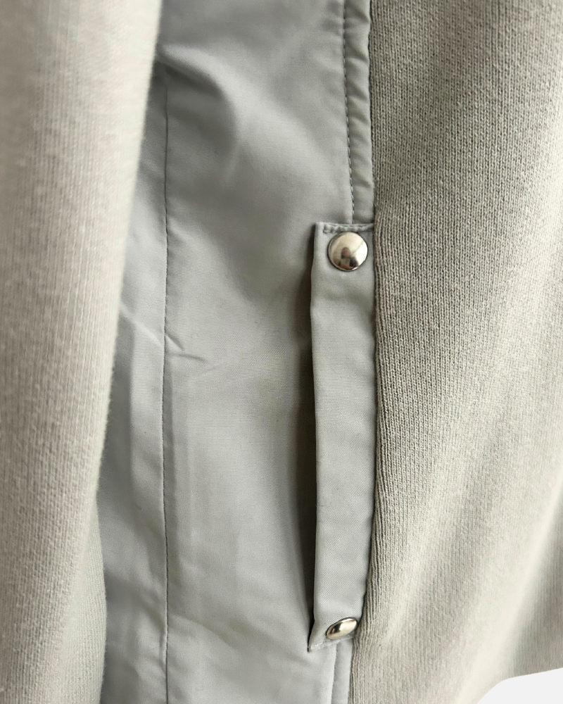 FULL ZIP COTTON JACKET: SILVER