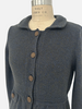 CASHMERE KNITTED LONG JACKET: BLUE MELANGE