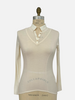 POPELINE COLLAR ASYMMETRICAL SWEATER: SUPERFINE CASHMERE: IVORY