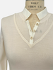 POPELINE COLLAR ASYMMETRICAL SWEATER: SUPERFINE CASHMERE: IVORY