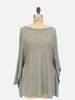 SWEATER CAPE WITH LUREX DETAIL: SUPERFINE CASHMERE: PEARL