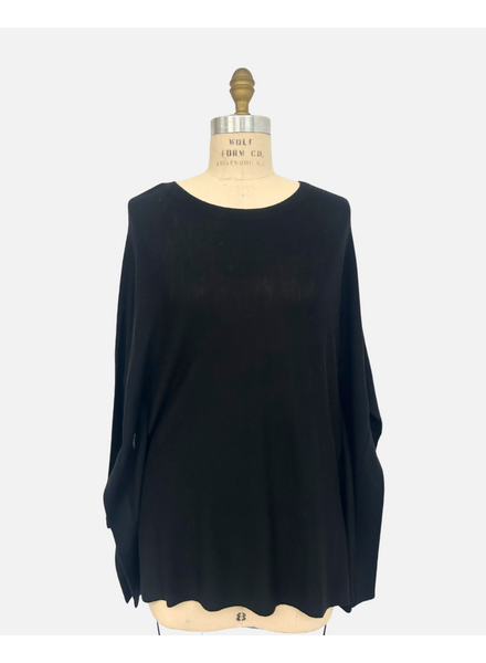 SWEATER CAPE: SUPERFINE CASHMERE : BLACK: NO LUREX