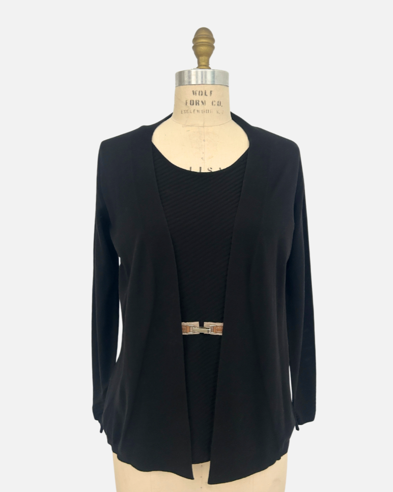 2 IN 1 TWIN-SET WITH BUCKLE: BLACK