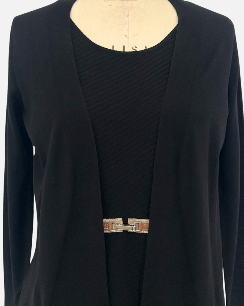 2 IN 1 TWIN-SET WITH BUCKLE: BLACK