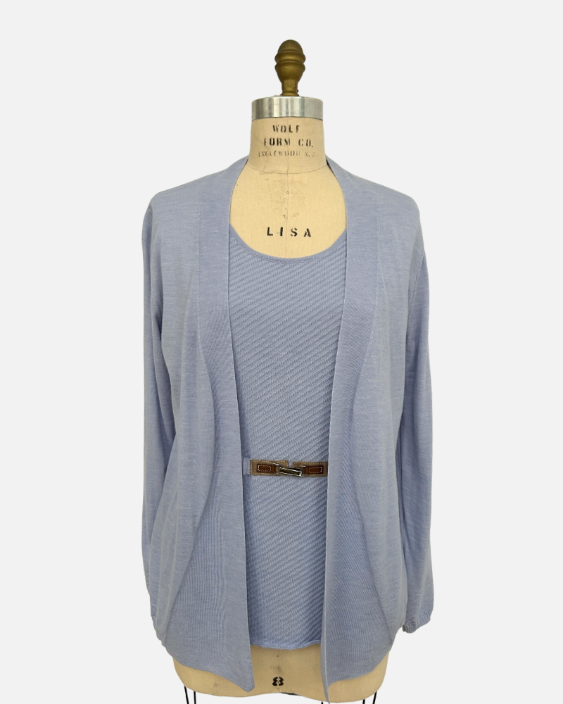 2 IN 1 TWIN-SET WITH BUCKLE: LIGHT BLUE