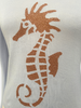 V NECK WITH LUREX: SEA HORSE: LIGHT BLUE