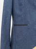 CASHMERE-SILK WITH LEATHER DETAILS 1 BUTTON BLAZER: NAVY