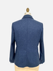 CASHMERE-SILK WITH LEATHER DETAILS 1 BUTTON BLAZER: NAVY