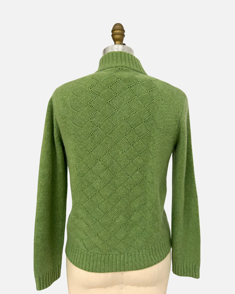 FRANCESCA BASKET WEAVE TWIN SET: KIWI