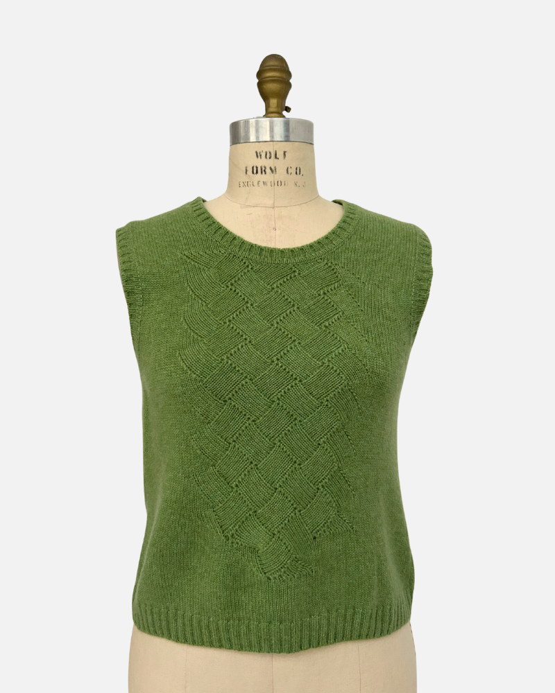 FRANCESCA BASKET WEAVE TWIN SET: KIWI