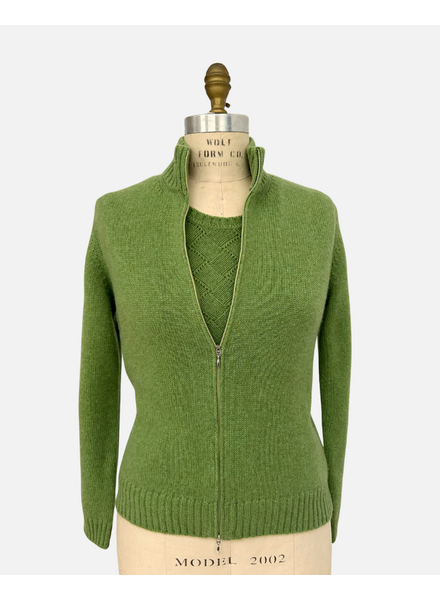 FRANCESCA BASKET WEAVE TWIN SET: KIWI