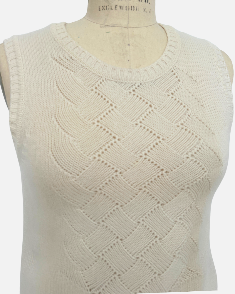 FRANCESCA BASKET WEAVE TWIN SET: IVORY