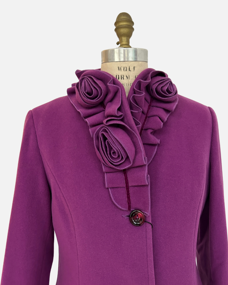 COCO, FLOWER COLLAR COAT, LIGHT PURPLE