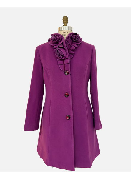 COCO, FLOWER COLLAR COAT, LIGHT PURPLE
