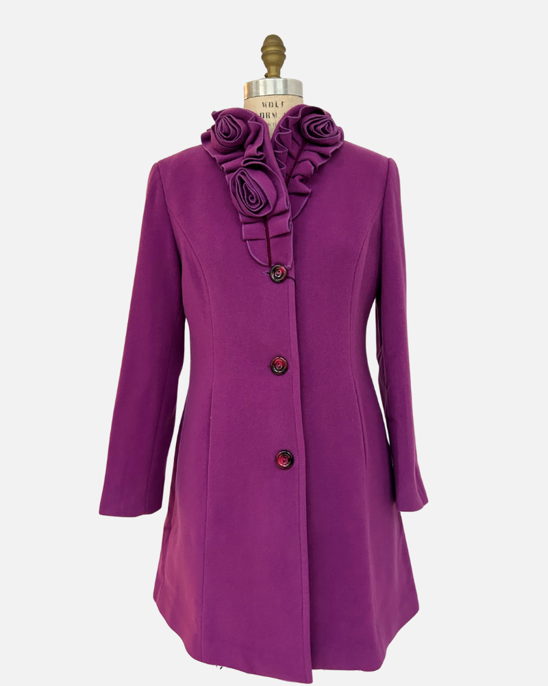 COCO, FLOWER COLLAR COAT, LIGHT PURPLE