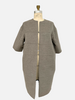DOUBLE FACE PATCHWORK COAT: TAUPE-AZURE
