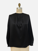 SILK LONG SLEEVE SHIRT: BLACK