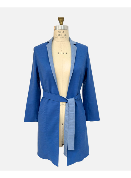 DOUBLE FACE WOOL LONG JACKET: INK