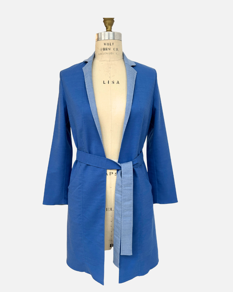 DOUBLE FACE WOOL LONG JACKET: INK