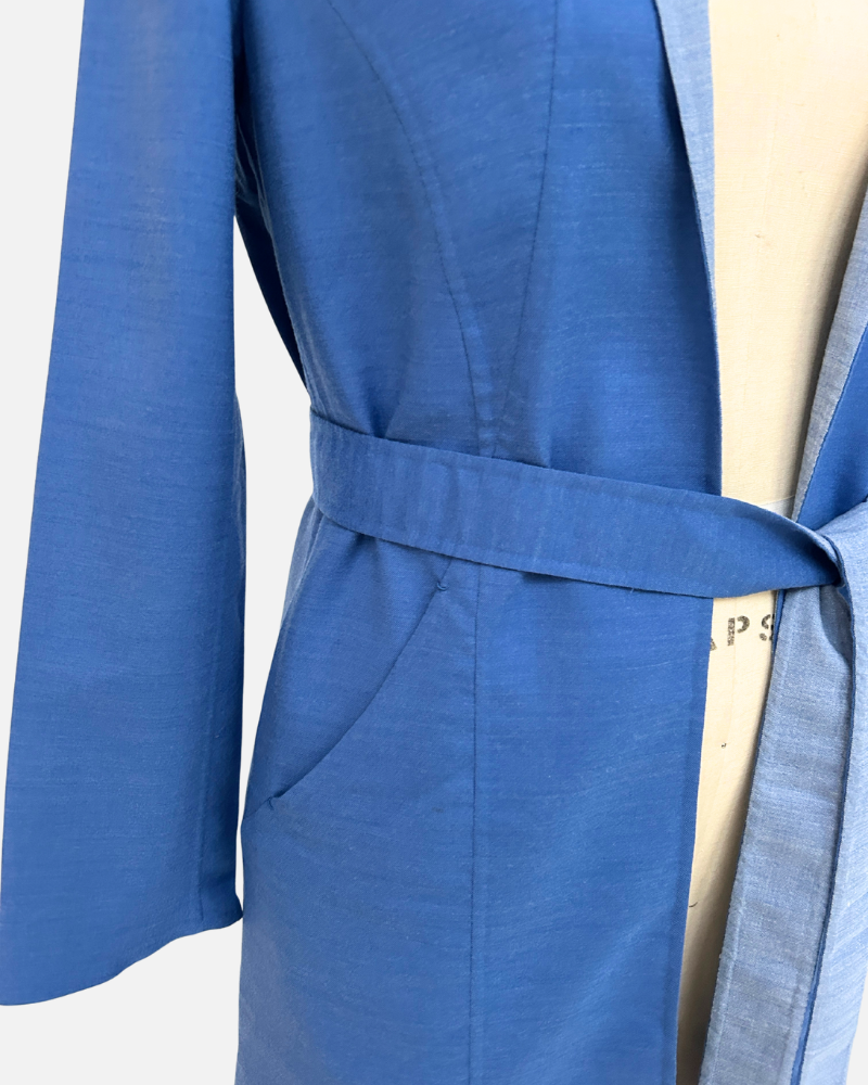 DOUBLE FACE WOOL LONG JACKET: INK