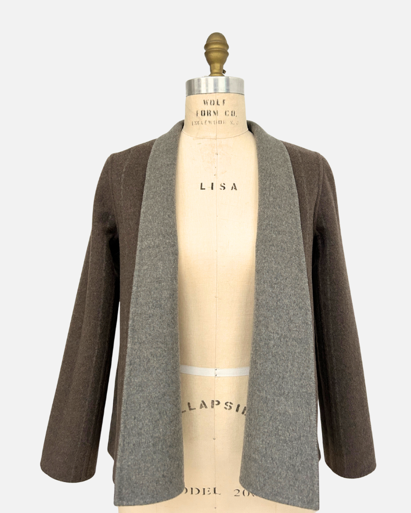 DBF REVERSIBLE JACKET, GRAY-BROWN SQUARE