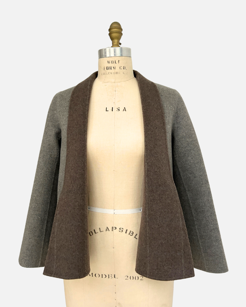 DBF REVERSIBLE JACKET, GRAY-BROWN SQUARE