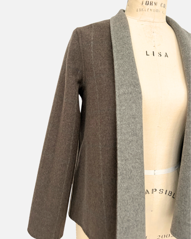 DBF REVERSIBLE JACKET, GRAY-BROWN SQUARE