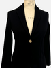COTTON PIQUET 1 BUTTON BLAZER: BLACK