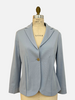 COTTON PIQUET 1 BUTTON BLAZER: LIGHT BLUE