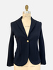 COTTON PIQUET 1 BUTTON BLAZER: NAVY