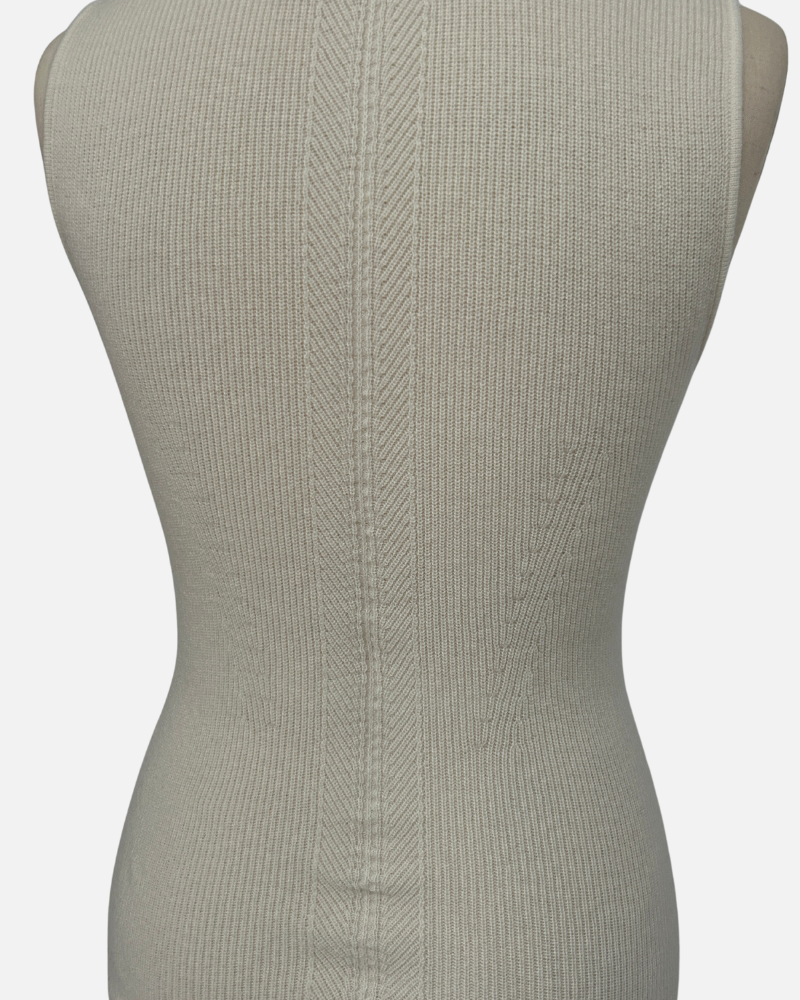 CASHMERE SHORT BUTTON FRONT CARDIGAN WITH TANK: IVORY