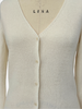 CASHMERE SHORT BUTTON FRONT CARDIGAN WITH TANK: IVORY