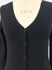 CASHMERE SHORT BUTTON FRONT CARDIGAN WITH TANK: BLACK