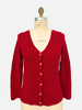 CASHMERE SHORT BUTTON FRONT CARDIGAN WITH TANK: RED