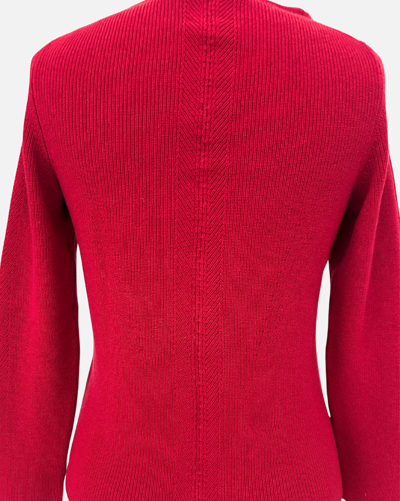 CASHMERE SHORT BUTTON FRONT CARDIGAN WITH TANK: RED