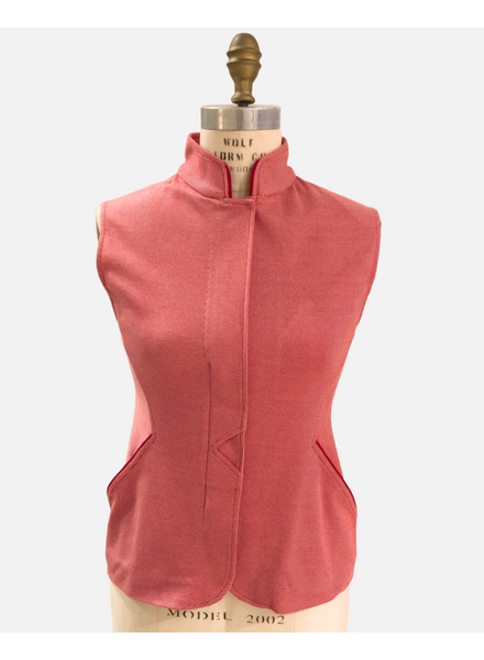 JERSEY STRIPED VEST: RED-WHITE