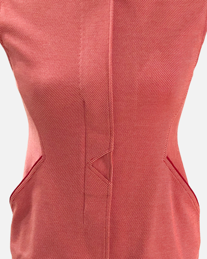 JERSEY STRIPED VEST: RED-WHITE