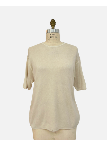 CO-CASHEMRE T-SHIRT: IVORY
