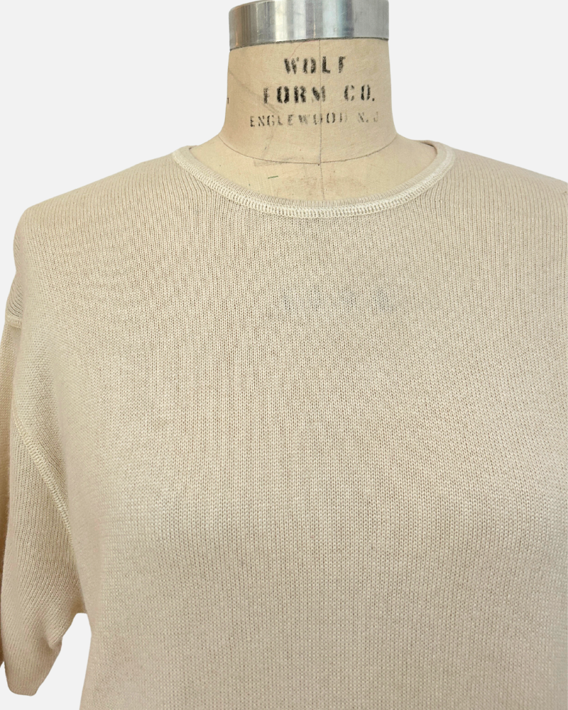 CO-CASHEMRE T-SHIRT: IVORY