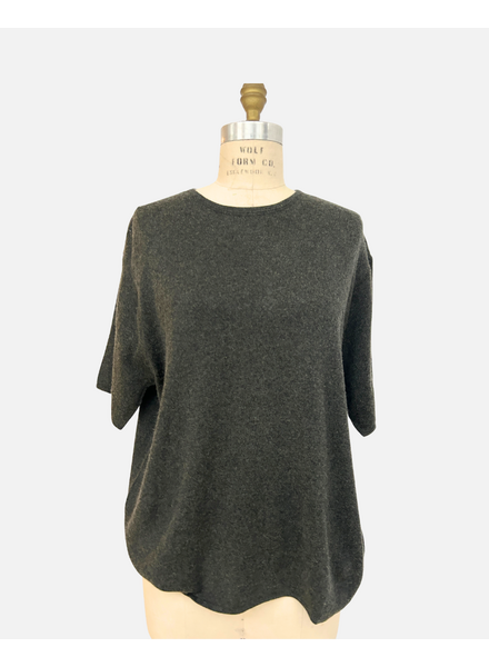 CO-CASHMERE TSHIRT: CHARCOAL