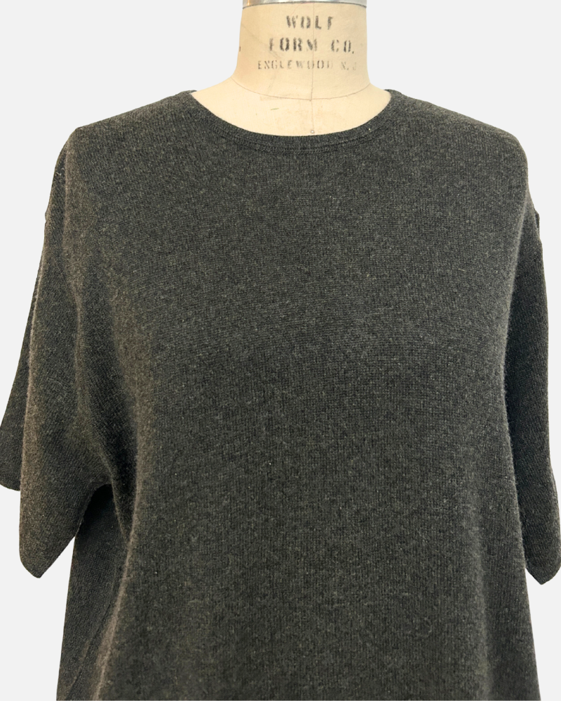 CO-CASHMERE TSHIRT: CHARCOAL