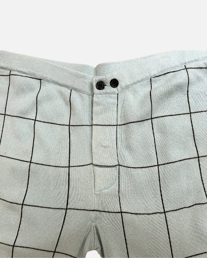 CO-CASHMERE BOXER SET: CHARCOAL/FRENCH BLUE - SHORTS: BLUE