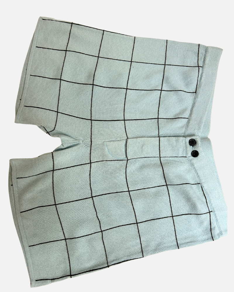 CO-CASHMERE BOXER SET:CHOCOLATE/BLUE - SHORTS: BLUE