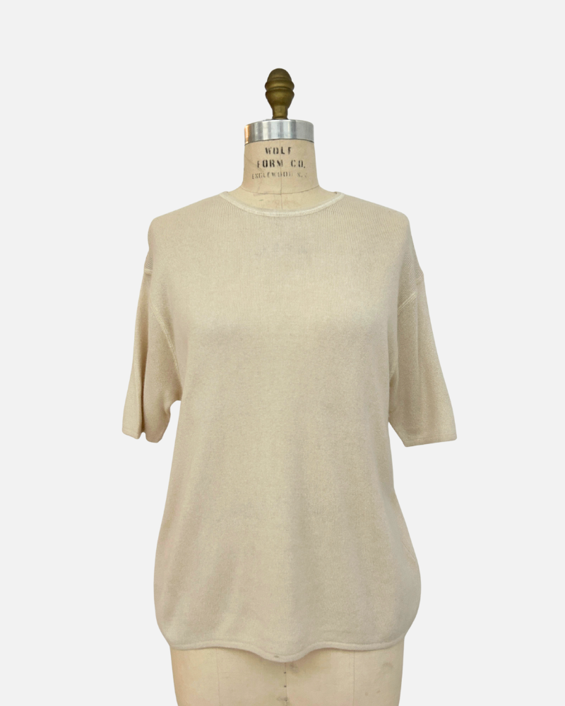 CO-CASHMERE BOXER SET: BEIGE/IVORY