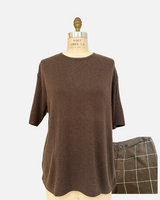 CO-CASHMERE BOXER SET:CHOCOLATE/BLUE - SHORTS: CHOCOLATE