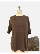 CO-CASHMERE BOXER SET:CHOCOLATE/BLUE - SHORTS: CHOCOLATE