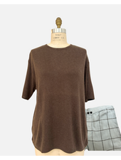 CO-CASHMERE BOXER SET:CHOCOLATE/BLUE - SHORTS: BLUE