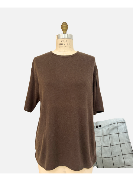 CO-CASHMERE BOXER SET:CHOCOLATE/BLUE - SHORTS: BLUE