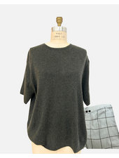 CO-CASHMERE BOXER SET: CHARCOAL/FRENCH BLUE - SHORTS: BLUE