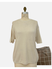 CO-CASHMERE BOXER SET: BEIGE/IVORY